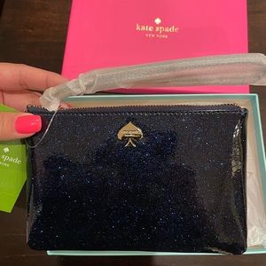 Kate Spade Glitter Bug Navy Wristlet